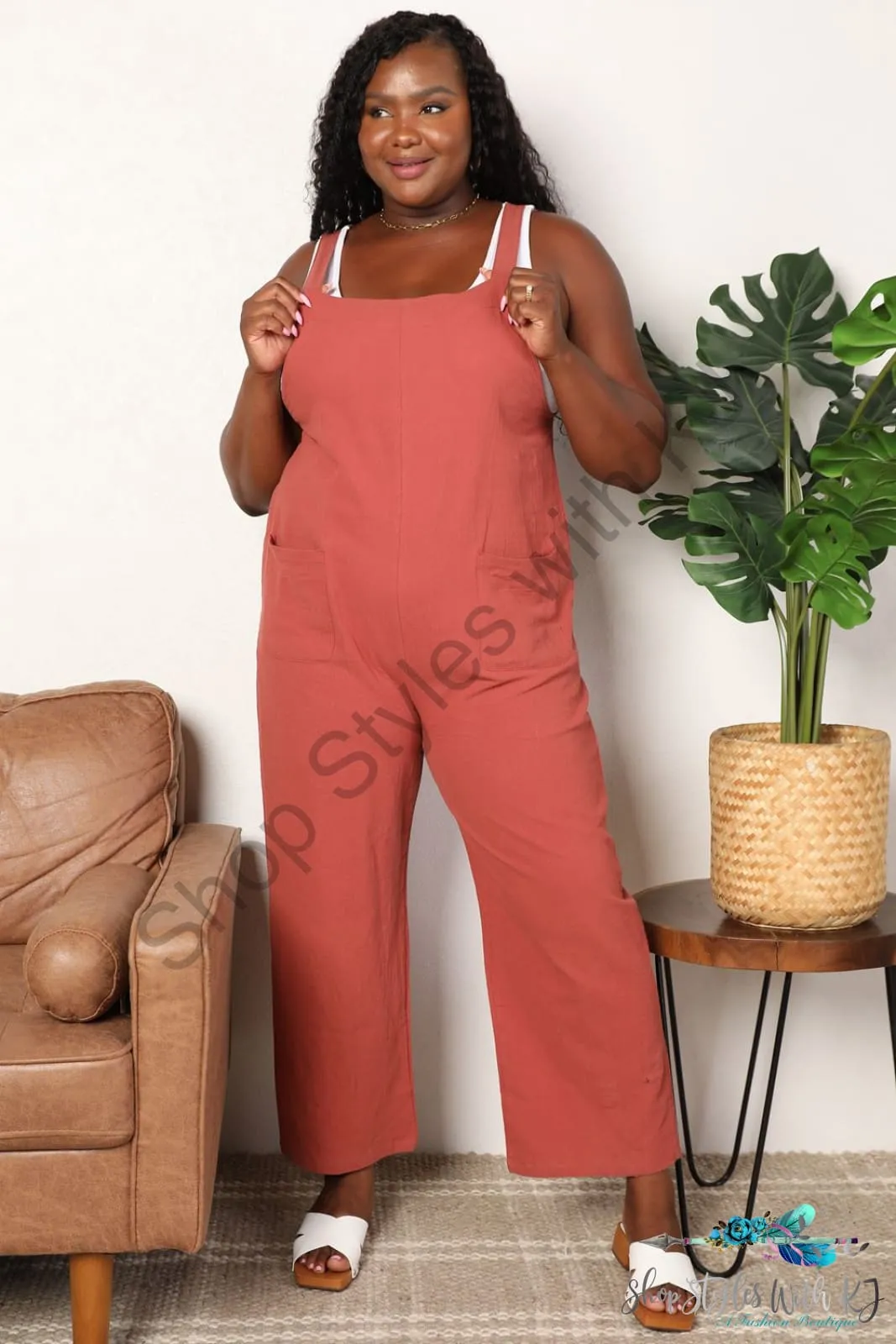 Wide Leg Overalls with Front Pockets