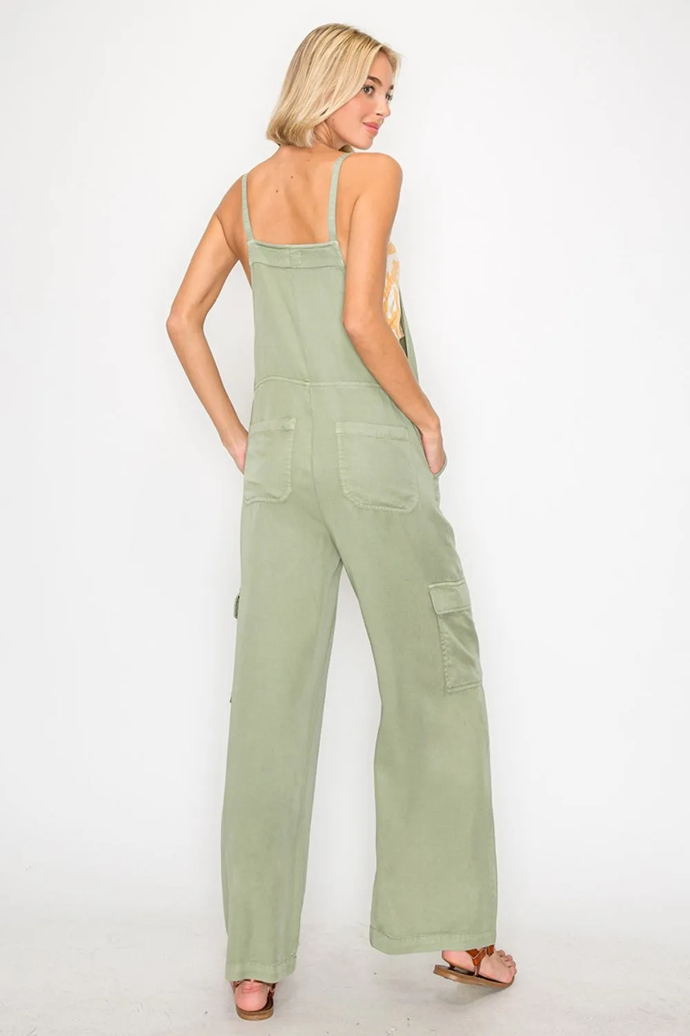 Wide Leg Tencel Overalls