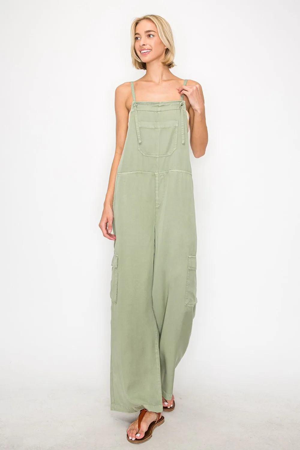 Wide Leg Tencel Overalls