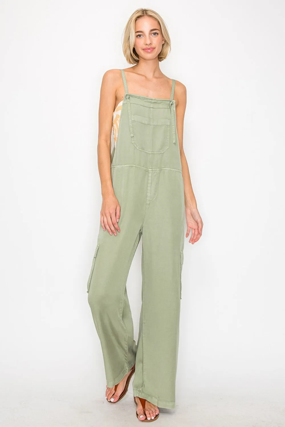 Wide Leg Tencel Overalls