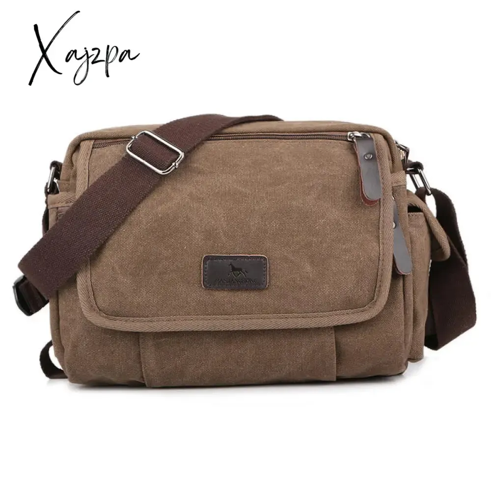 Xajzpa - Casual Canvas Men Small Shoulder Bag Vintage Satchel Retro Crossbody Sling For Leisure Male Messenger Handbag Bolsa Feminina