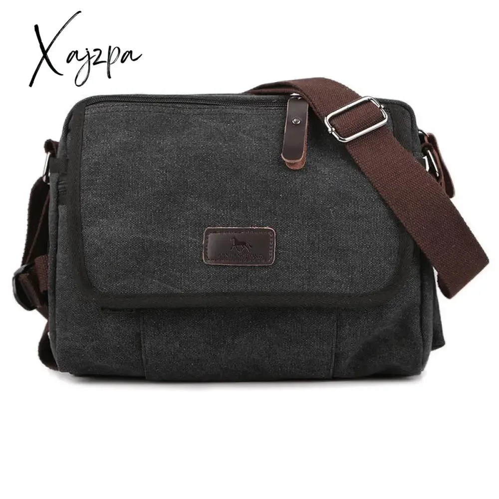 Xajzpa - Casual Canvas Men Small Shoulder Bag Vintage Satchel Retro Crossbody Sling For Leisure Male Messenger Handbag Bolsa Feminina