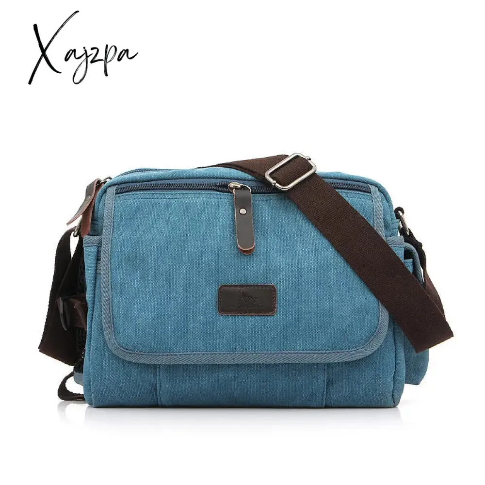 Xajzpa - Casual Canvas Men Small Shoulder Bag Vintage Satchel Retro Crossbody Sling For Leisure Male Messenger Handbag Bolsa Feminina