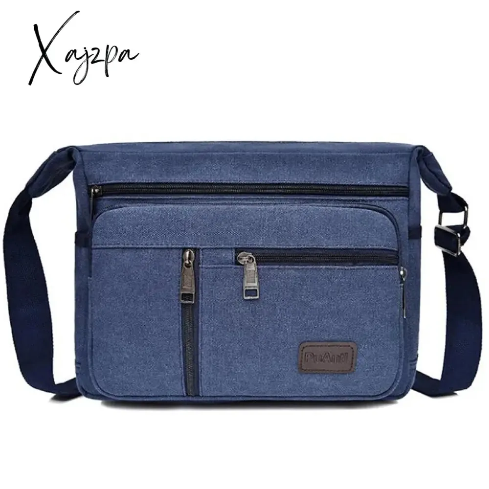 Xajzpa - Outdoor Leisure Retro Business Bag High Capacity Canvas Bag Simple Version Shoulder bag Diagonal Package bag For Men Men's Big